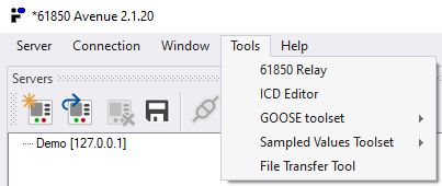 Tools menu Tools menu